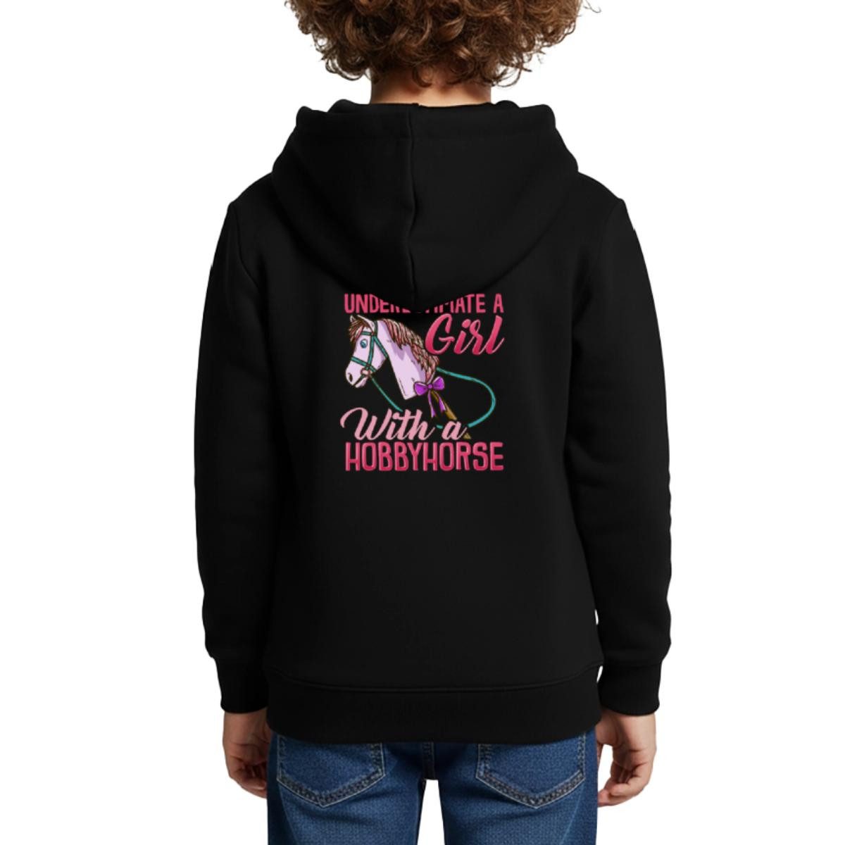Hoodie Never Underestimate A Girl With A Hobbyhorse Kinder Premium Hoodie