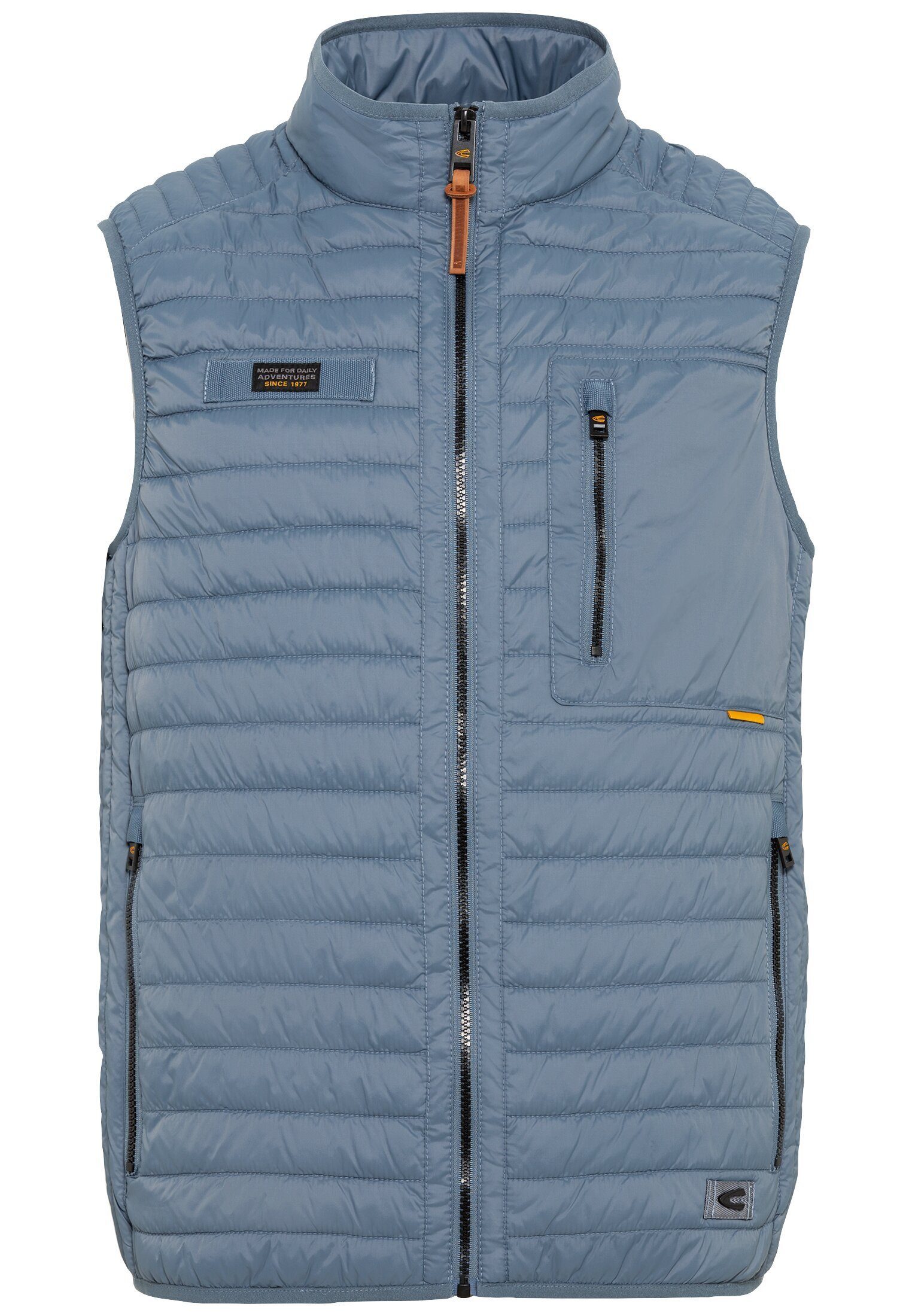 camel active Steppweste aus recyceltem Polyamid ärmellos Stehkragen mit Stehkragen