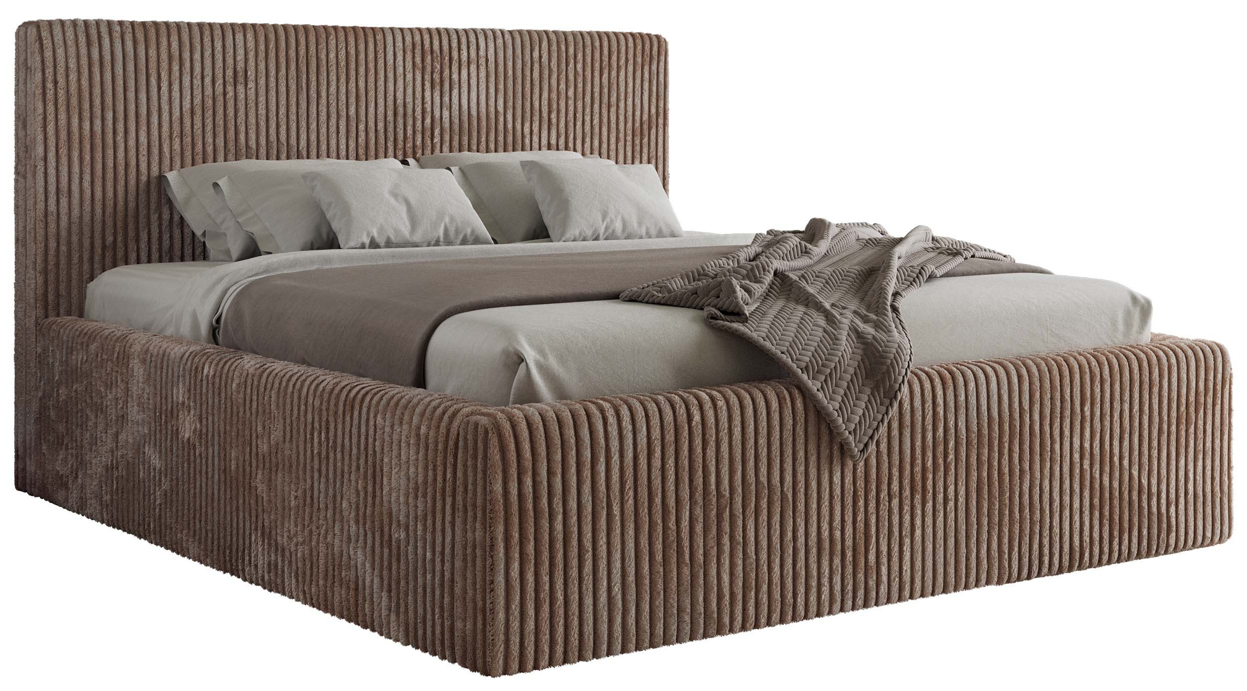 MKS MÖBEL Polsterbett TILIANO CLASSIC (Packung, Set, moderne Bett mit Stauraum, Doppelbett mit Gepolstertes Kopfteil), Cord Bett, mit/ ohne Matratzen, Lattenrost