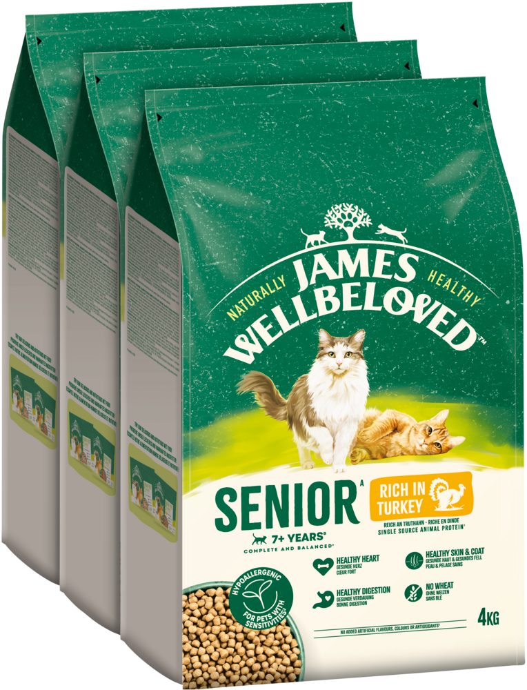 James Wellbeloved JAMES WELLBELOVED™ Katze Senior Truthahn 3 x 4kg, Trockenfutter für: Katze