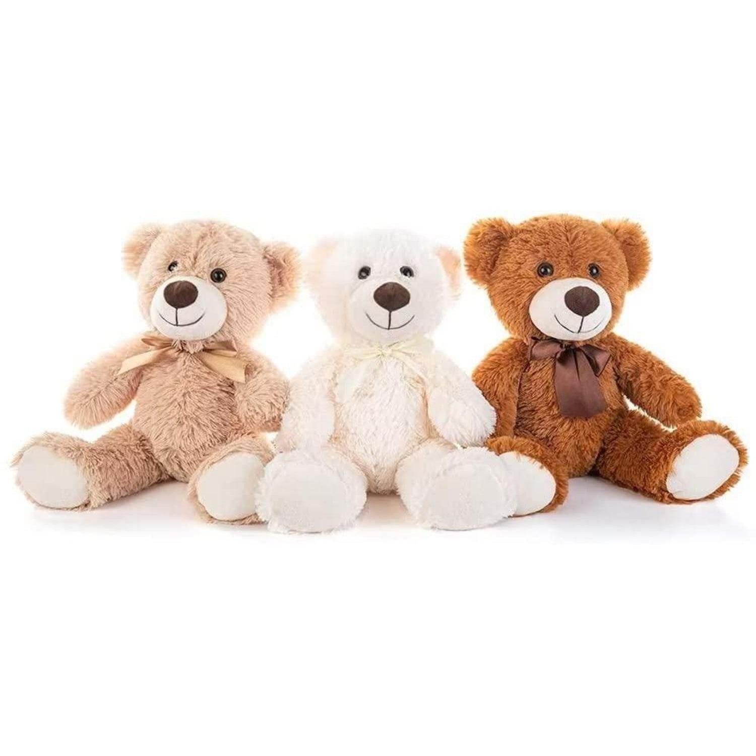 LuxusKollektion Kuscheltier Teddybär Set 3er 35cm Spielzeug Geschenk Kinder brauen Ivory Teddybär