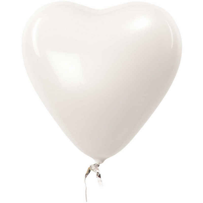 Rico Design Luftballon Luftballon Herz weiß (12 Stück)