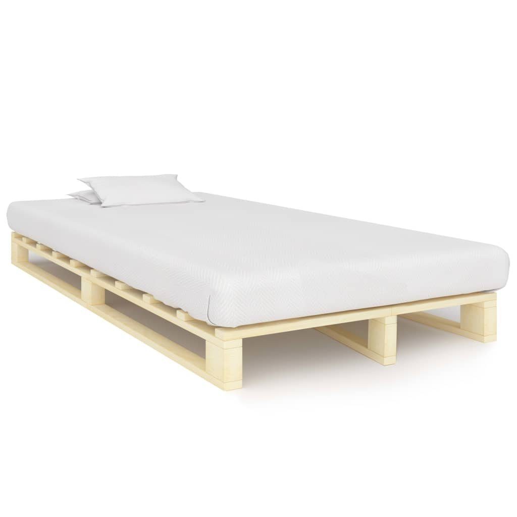 vidaXL Palettenbett aus Kiefer in Natur (LxBxH: 200x120x14 cm)