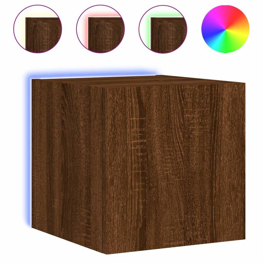 vidaXL TV-Wand TV-Wandschrank mit LED-Leuchten Braun günstig online kaufen