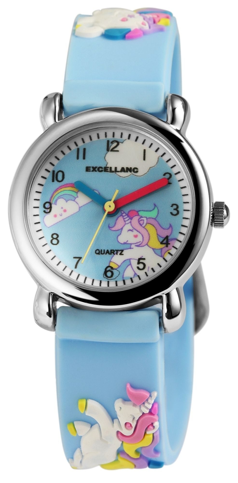 EXCELLANC Quarzuhr silberfarbig, Mineralglas, (1-tlg), Kinder Armbanduhr