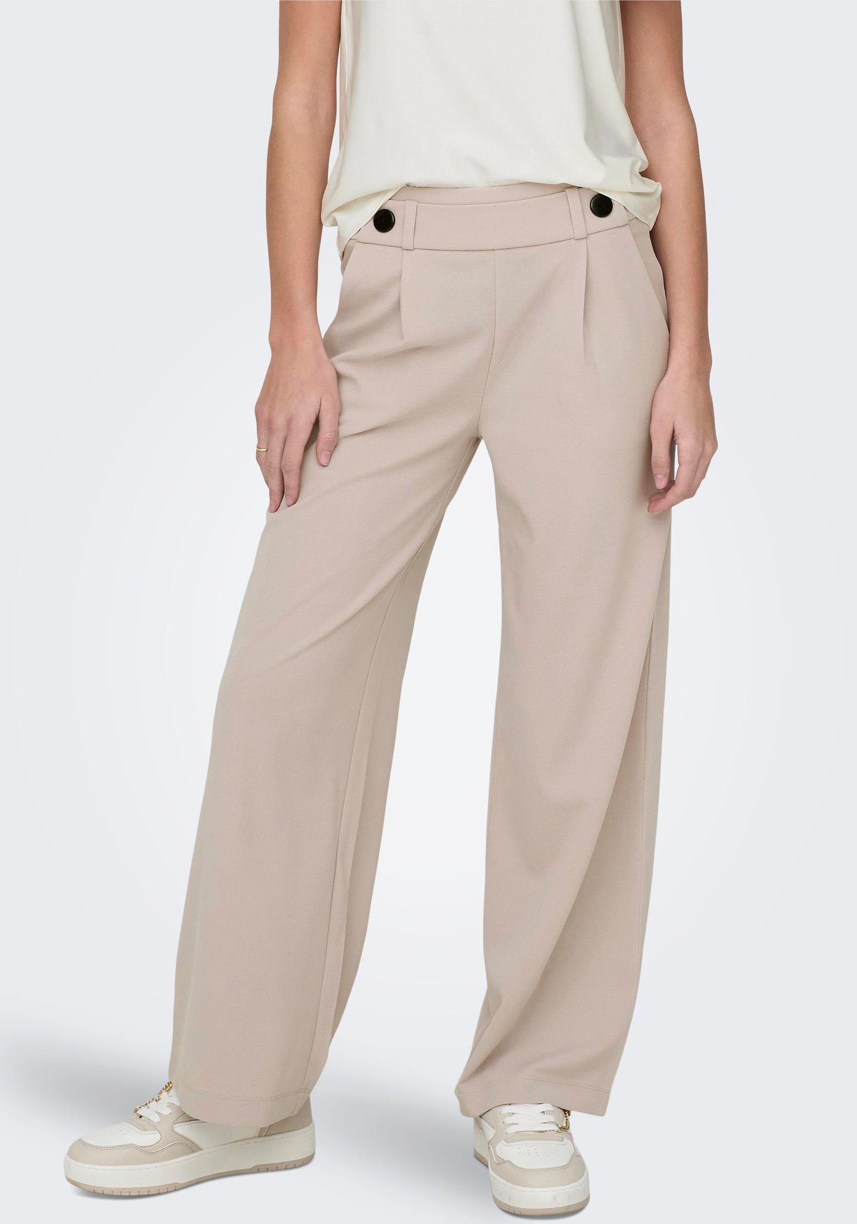 JDY Jerseyhose JDYGEGGO NEW LONG PANT JRS NOOS Chateau Gray Detail:BLACK BUTTONS