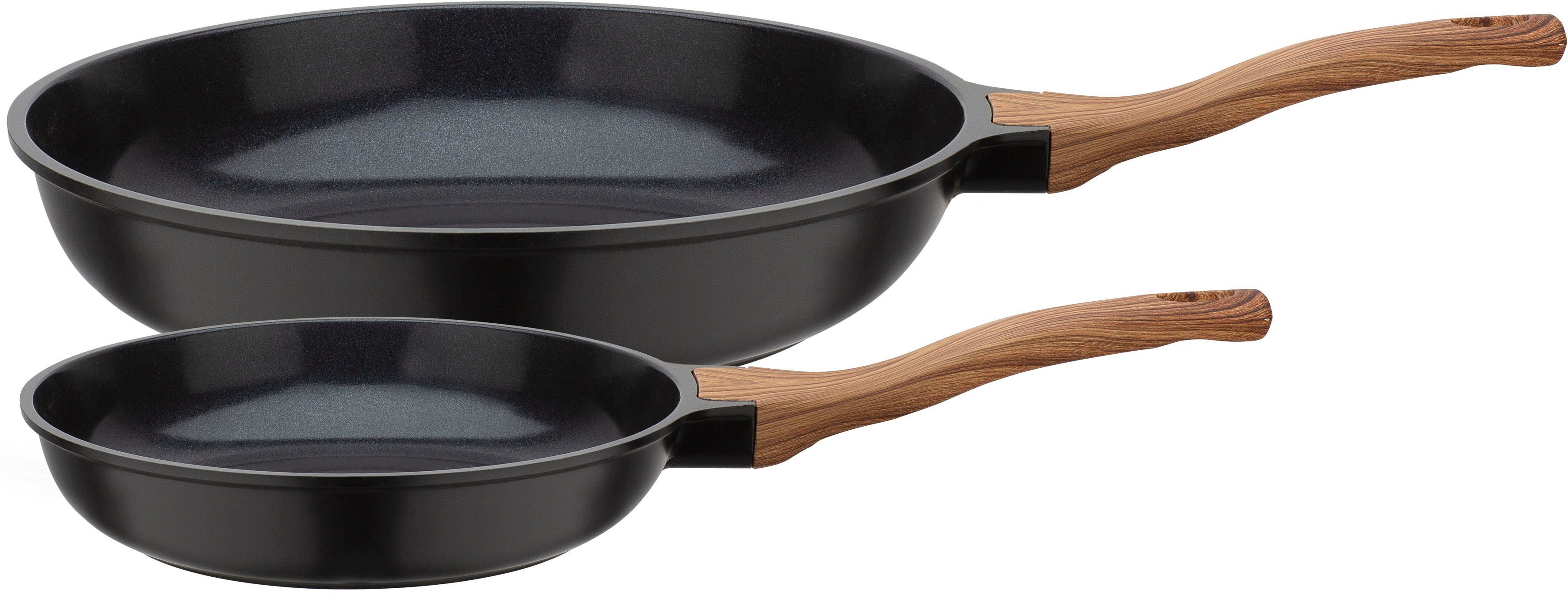 GSW Сковороди-Set Natural Fit, Aluminiumguss (Set, 2-tlg), mit neuartiger PFAS-freien Antihaft-Versiegelung, Induktion