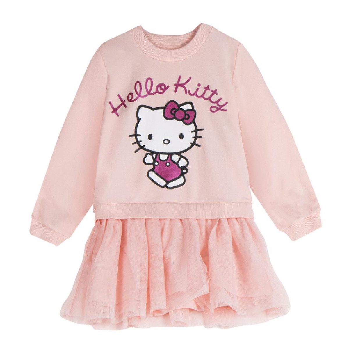 Cerda Bodykleid Hello Kitty Mädchen Sweatshirt weich warm Baumwollmix Freizeit