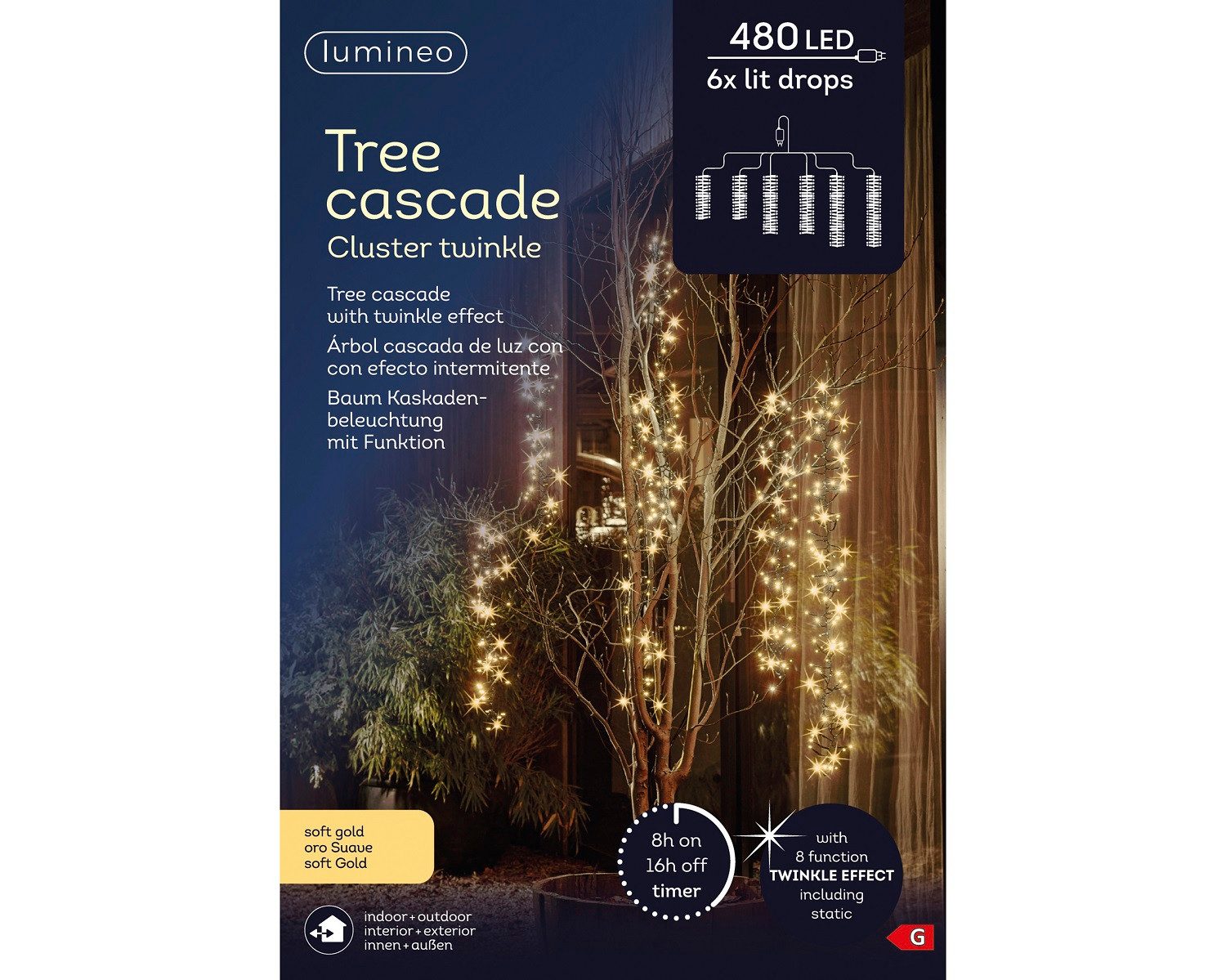 Lumineo LED-Lichterkette Lumineo Baumbeleuchtung, Cluster Twinkle 480 LED 6 günstig online kaufen