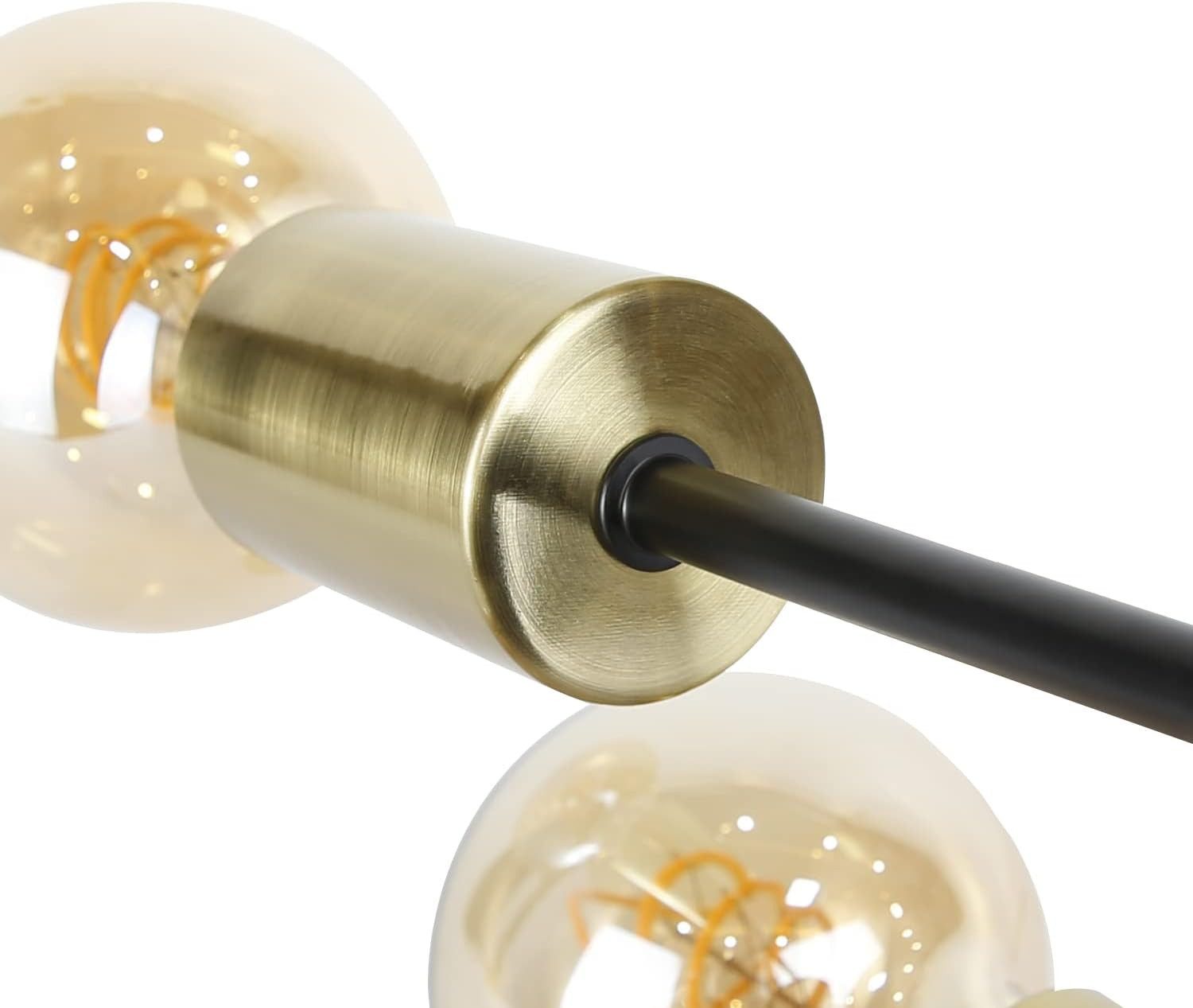 ZMH LED Deckenleuchte 3/6 Flammig Deckenstrahler Vintage E27 Schwarz-Gold Schlafzimmer, mit 3 Spots Kronleuchter, LED fest integriert, Modern Deckenspots für Es – Bild 4 von 5