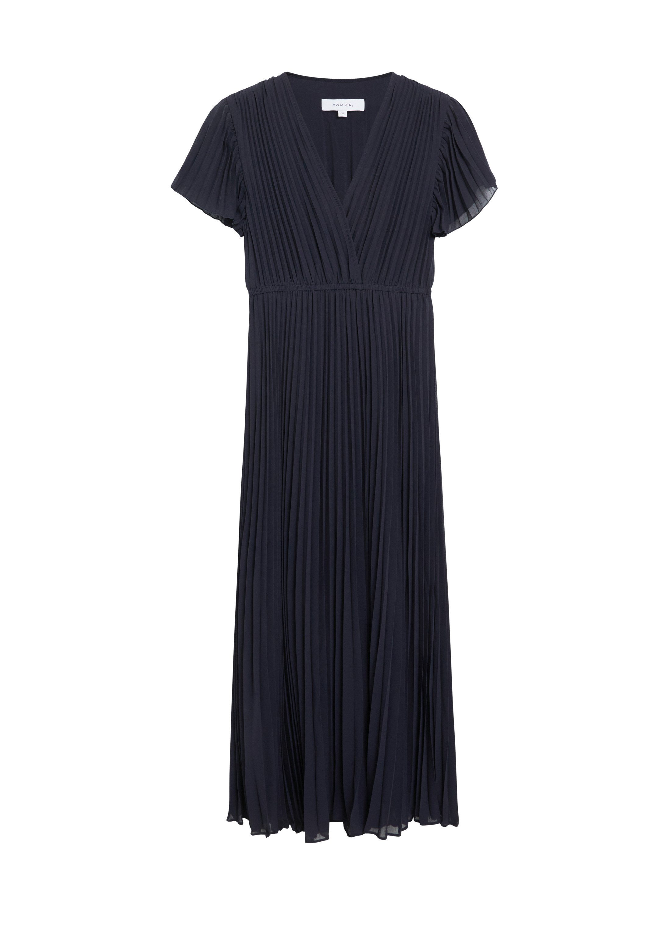 comma Maxikleid Kleid Plissiertes Kleid in Midilänge