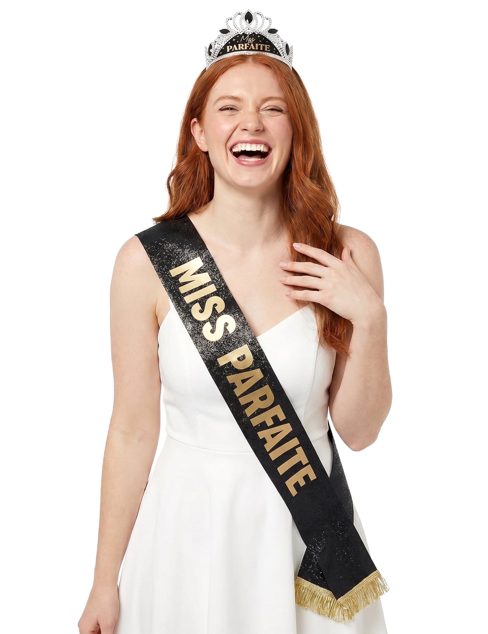 JADEO Kostüm "Miss Parfaite" Schärpe und Diadem Set