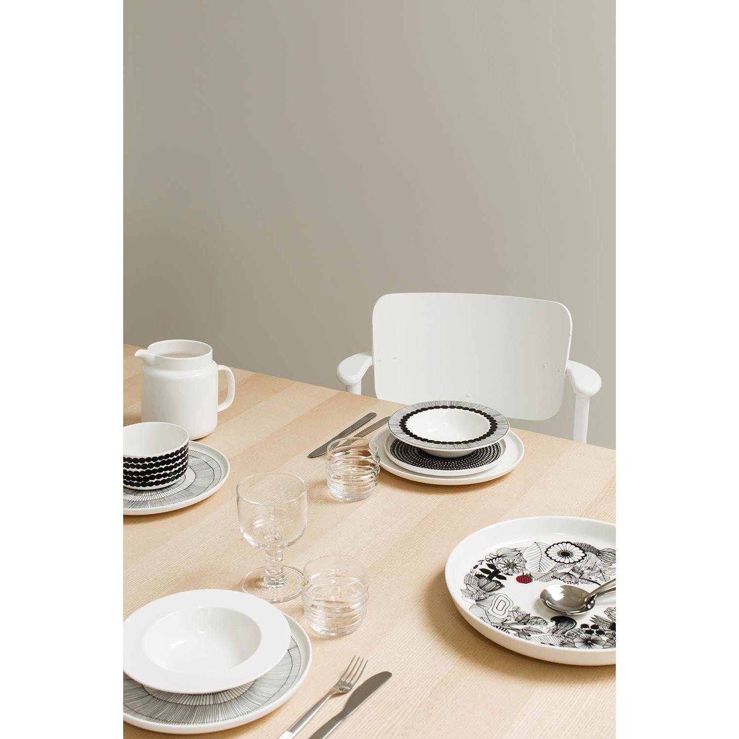 Marimekko Tasse Becher Oiva Räsymatto Schwarz-Weiß (Klein)