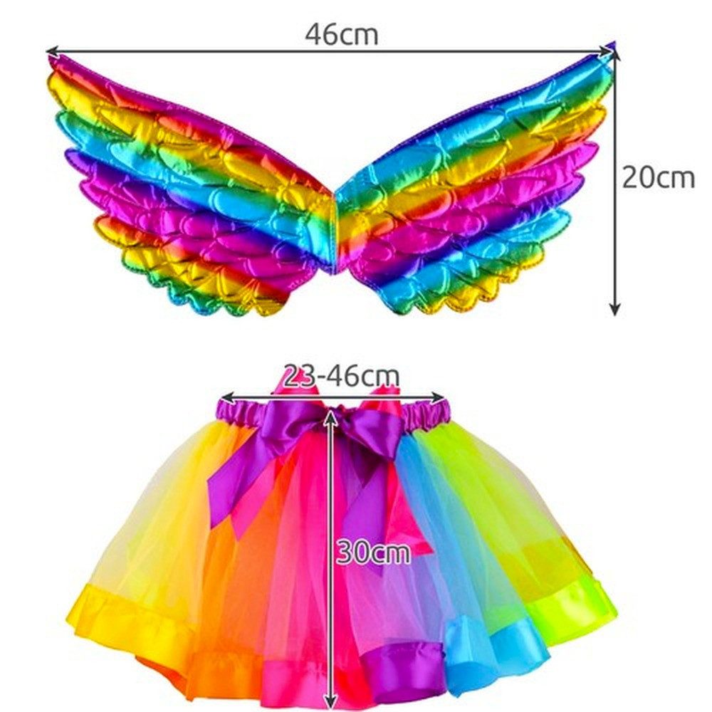 KRUZZEL Kostüm-Flügel Kinderkostüm Einhornkostüm, Stirnband mit Horn und Ohren für märchenhaften Einhorn-Look
