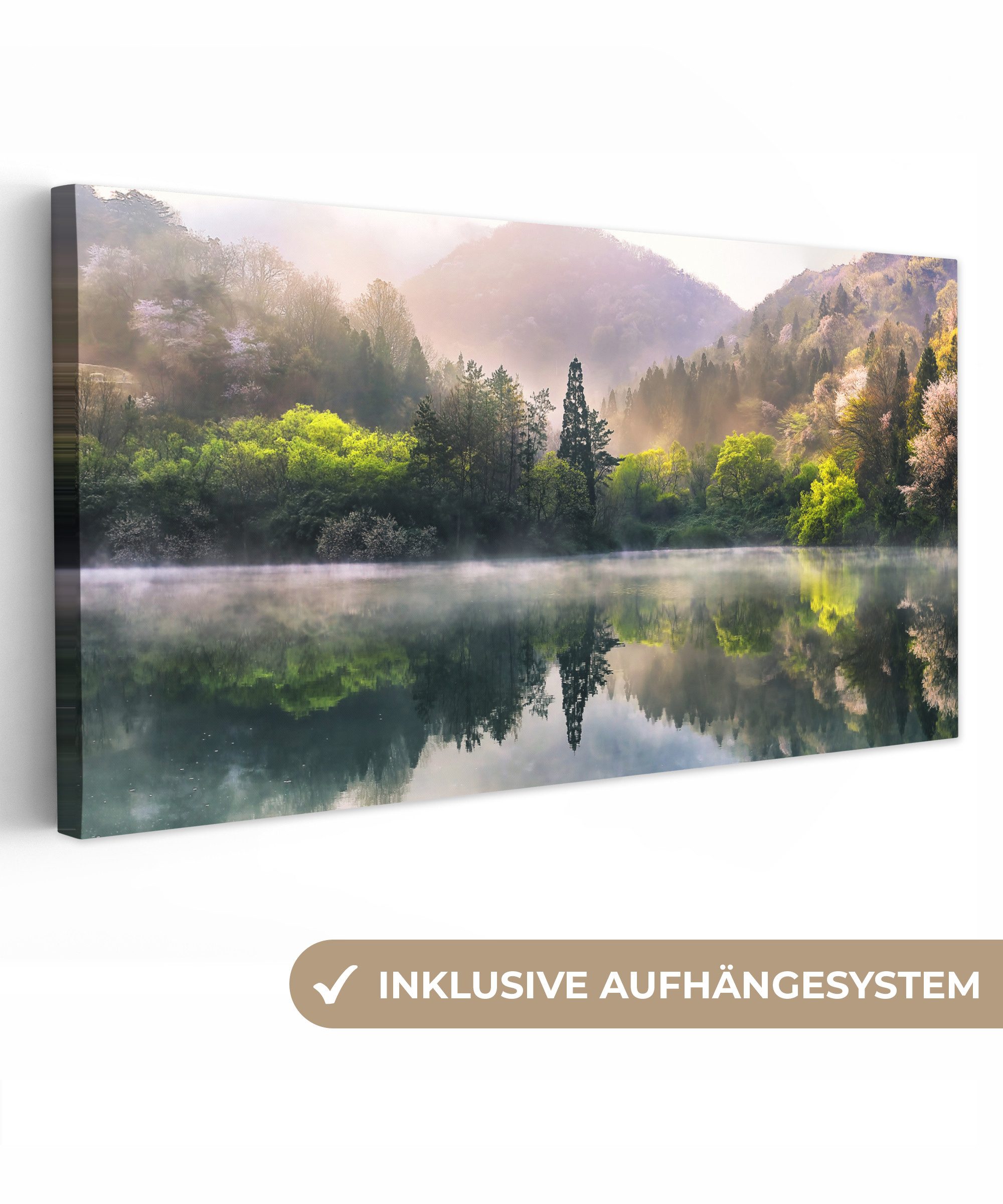 OneMillionCanvasses® Leinwandbild Panorama Natur - Bäume günstig online kaufen