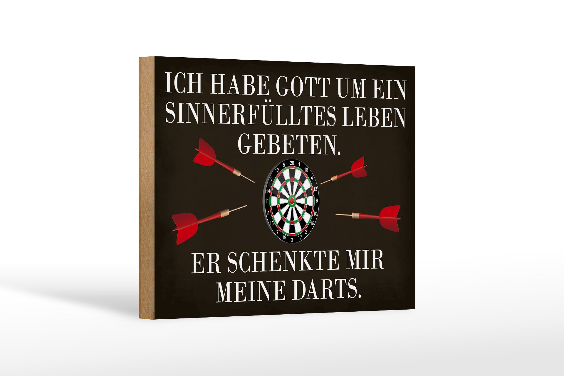 Holzbild Spruch 18x12 cm Gott schenkte mir meine Darts