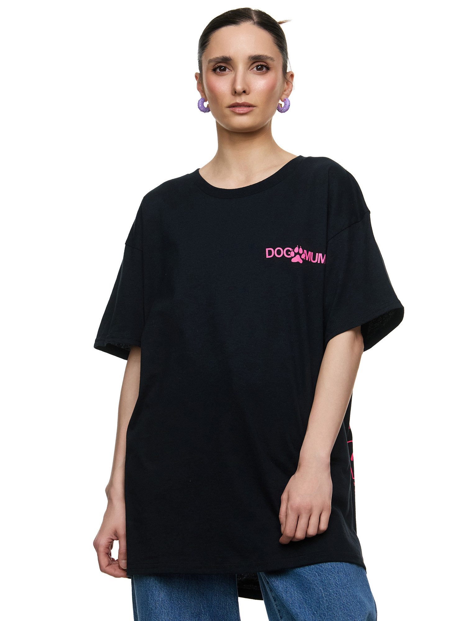 Worldclassca T-Shirt Worldclassca Oversized Print DOG MUM T-Shirt lang Somm günstig online kaufen