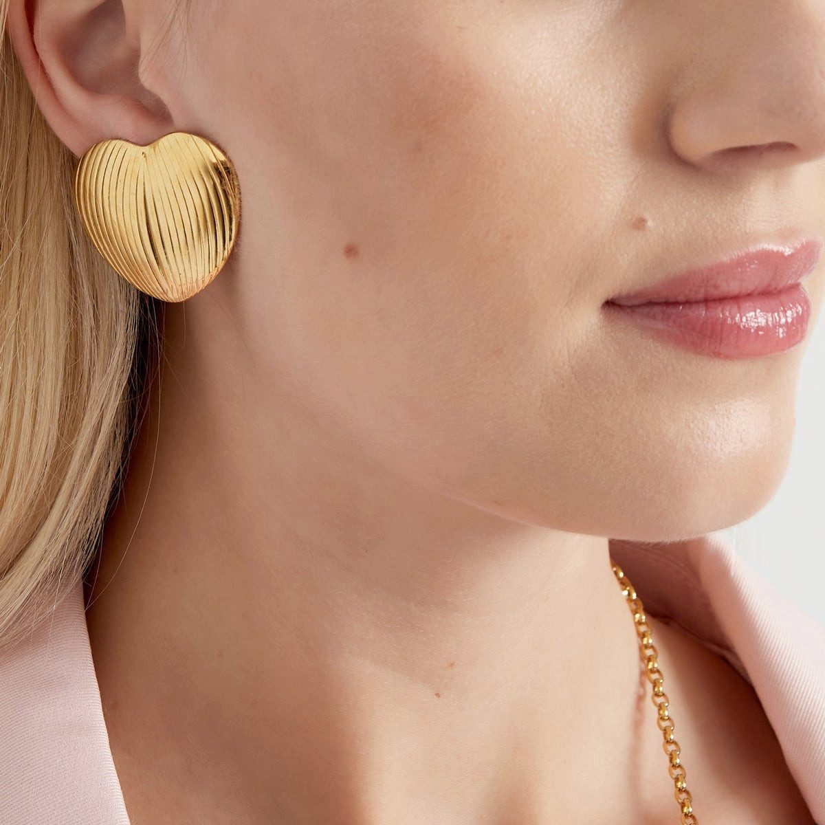 Cala Rose Paar Creolen GLOW HEART CLIPS