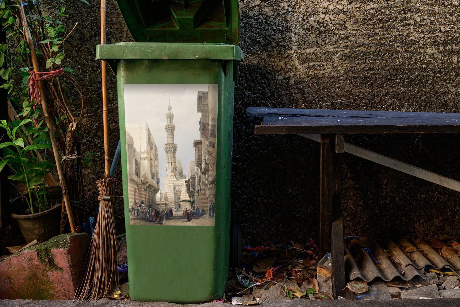 MuchoWow Wandsticker Sticker, Mülleimer-aufkleber, Abfalbehälter - David Container, Kairo Mülltonne, Bullack (1 Roberts St)