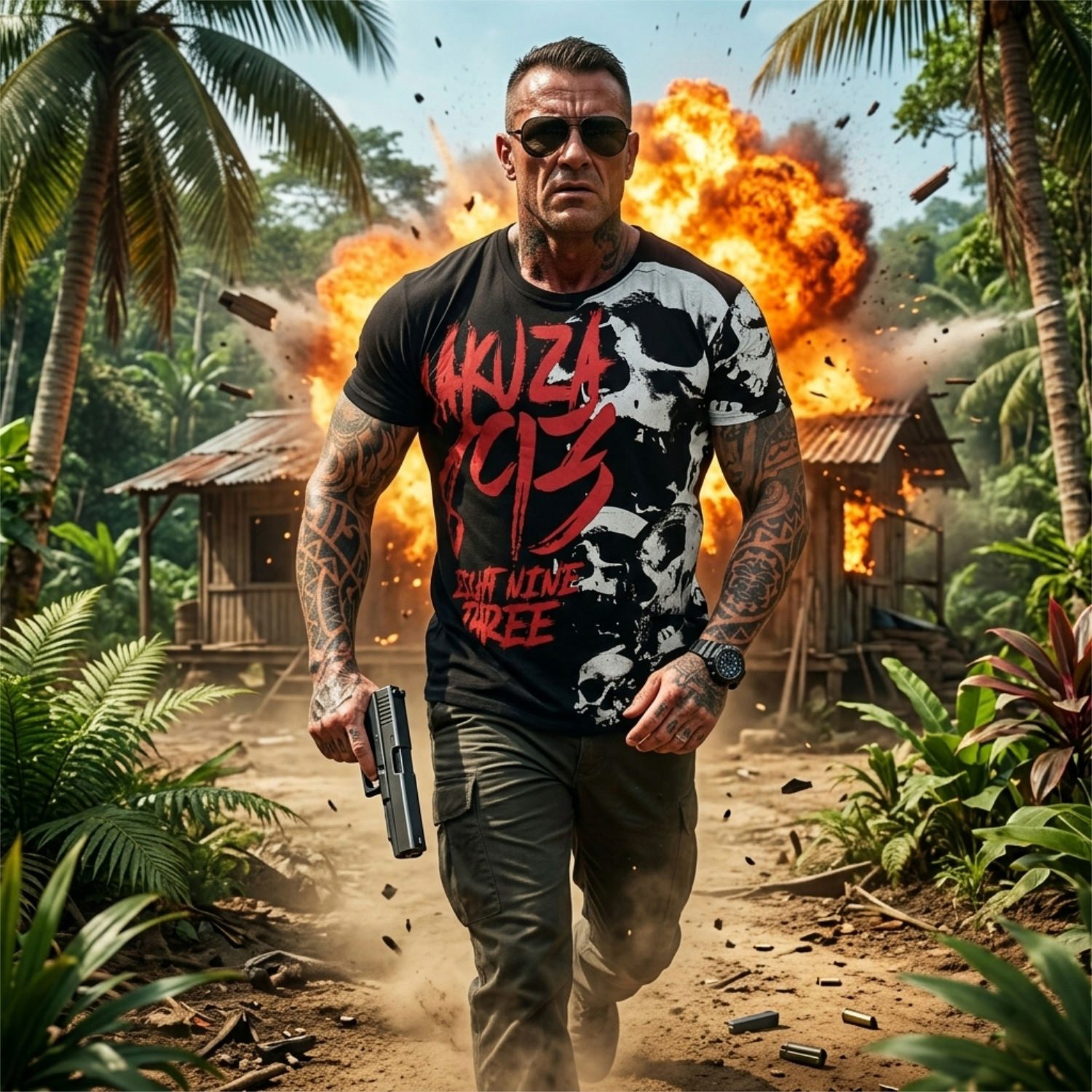 YAKUZA T-Shirt Skull Theme