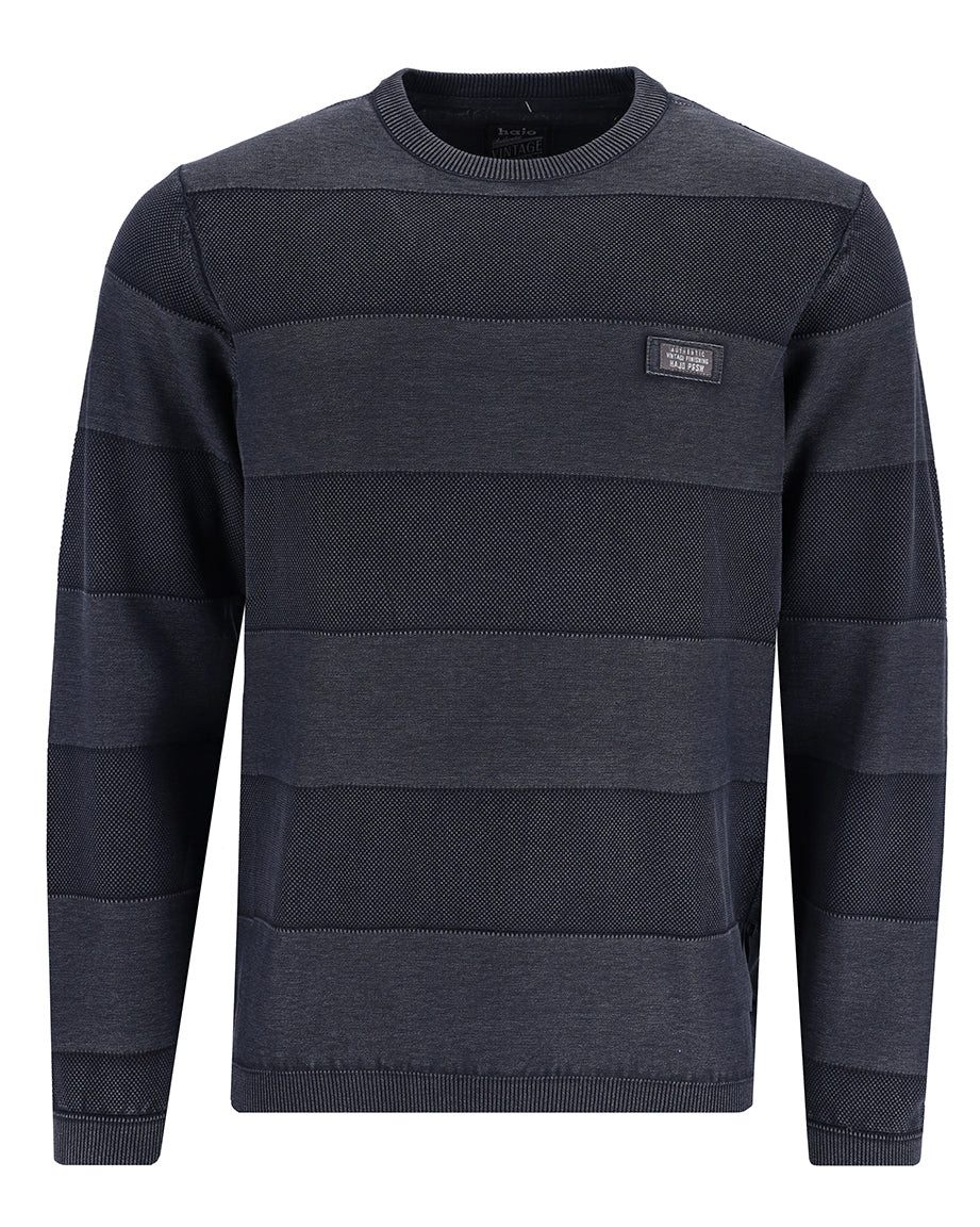 Hajo Rundhalspullover Rundhalspullover in Strukturmix günstig online kaufen