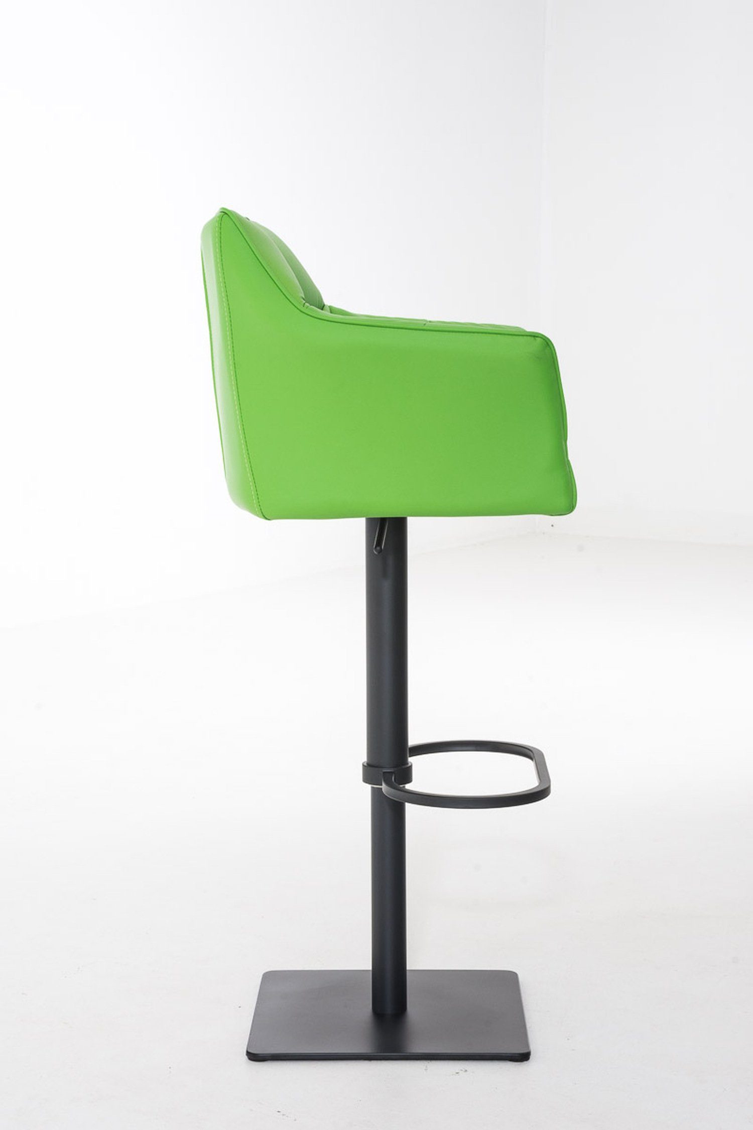 & matt Hocker (mit Metall TPFLiving Rückenlehne und 360° - Barhocker für - Kunstleder Fußstütze Küche), Sitzfläche: drehbar - Grün Damaso schwarz Theke