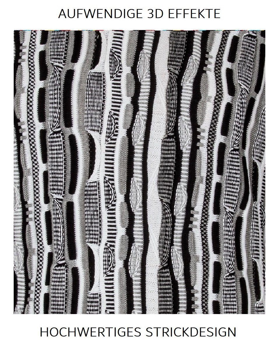 Cascallo Strickpullover Cascallo® Aurelio Herren Strickpullover Schwarz-Weiß Vintage (1-tlg) 3D Optik