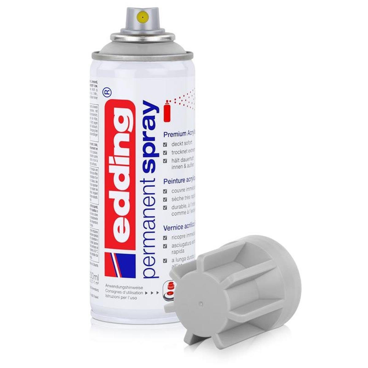 Thumbnail - edding Sprühfarbe edding Permanent Spray lichtgrau 200 ml Premium Acryllack, RAL 7035