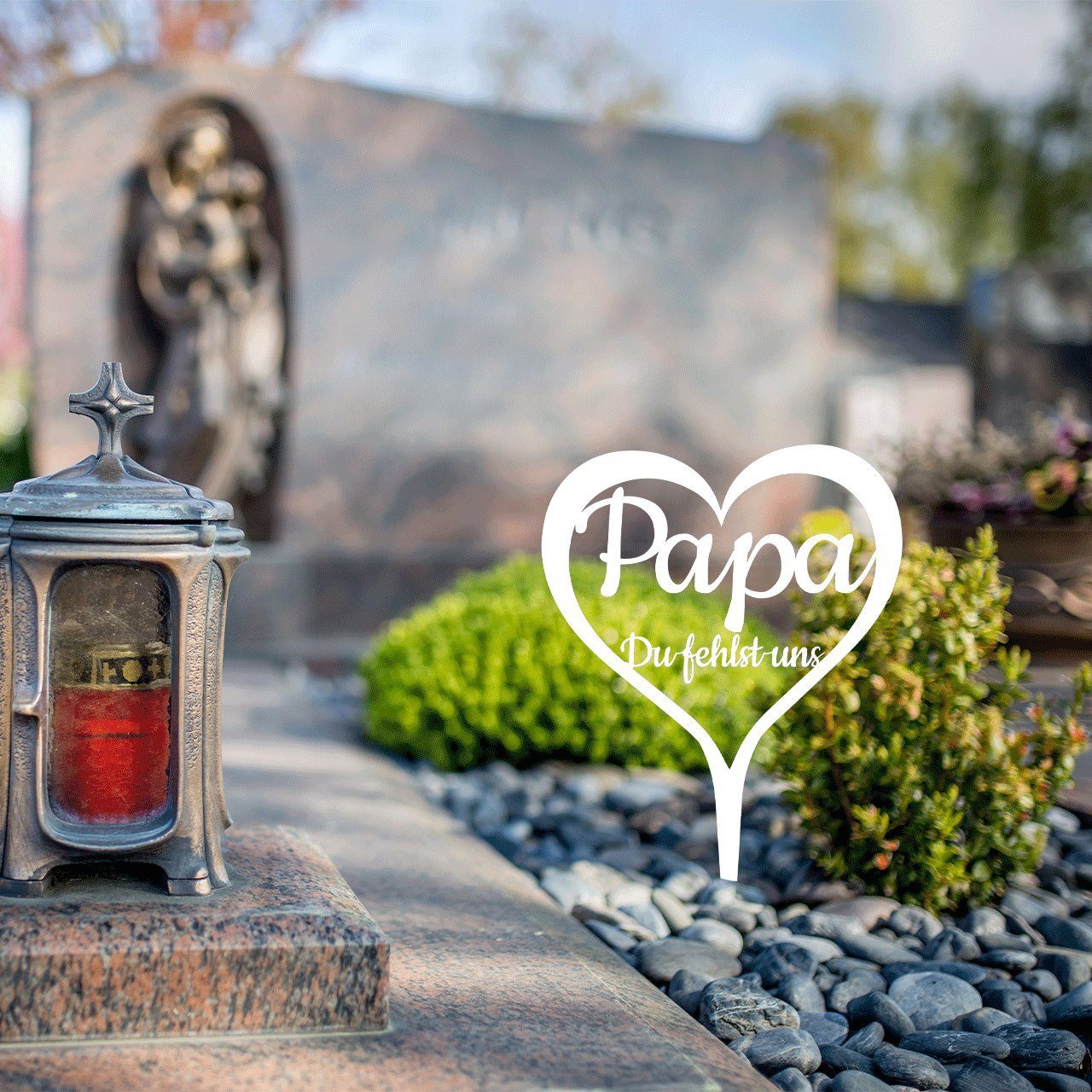 Gestecke Grabstecker Trauerschmuck Grabgesteck Herz Grabschmuck Grabdeko, I günstig online kaufen