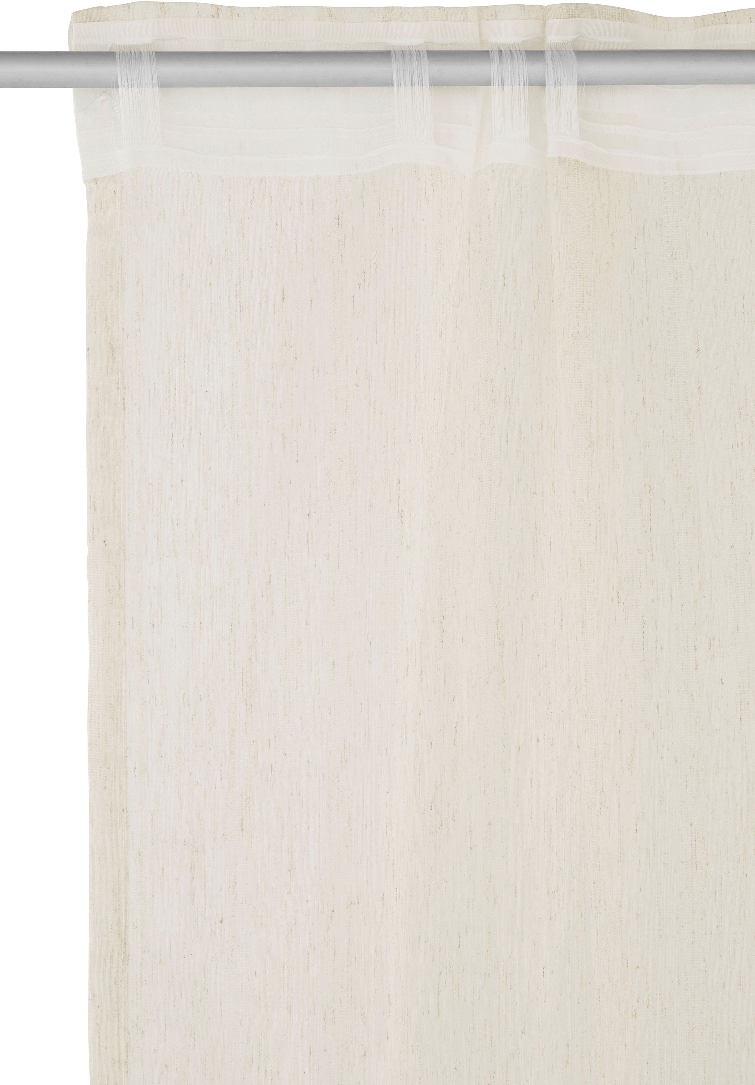 Gardine Esra, LeGer Home Streifen, (1 verschiedene feinen Lena Größen Gercke, gewebt, St), Multifunktionsband by halbtransparent, white/natur halbtransparent