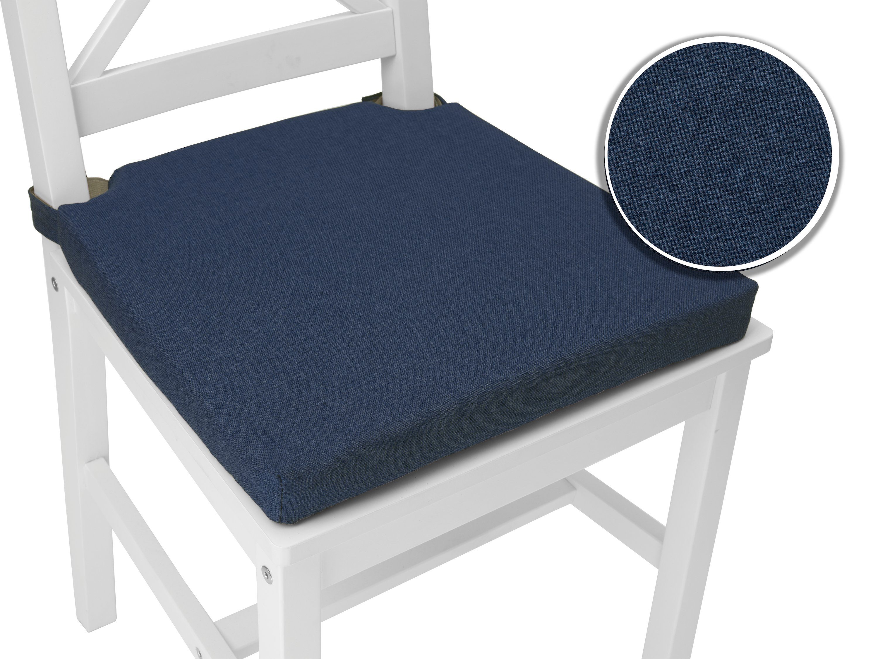 sunnypillow Stuhlkissen 4er Set Kissen Maße: 42 (vorne), 35 (hinten) x 40 x 5 cm