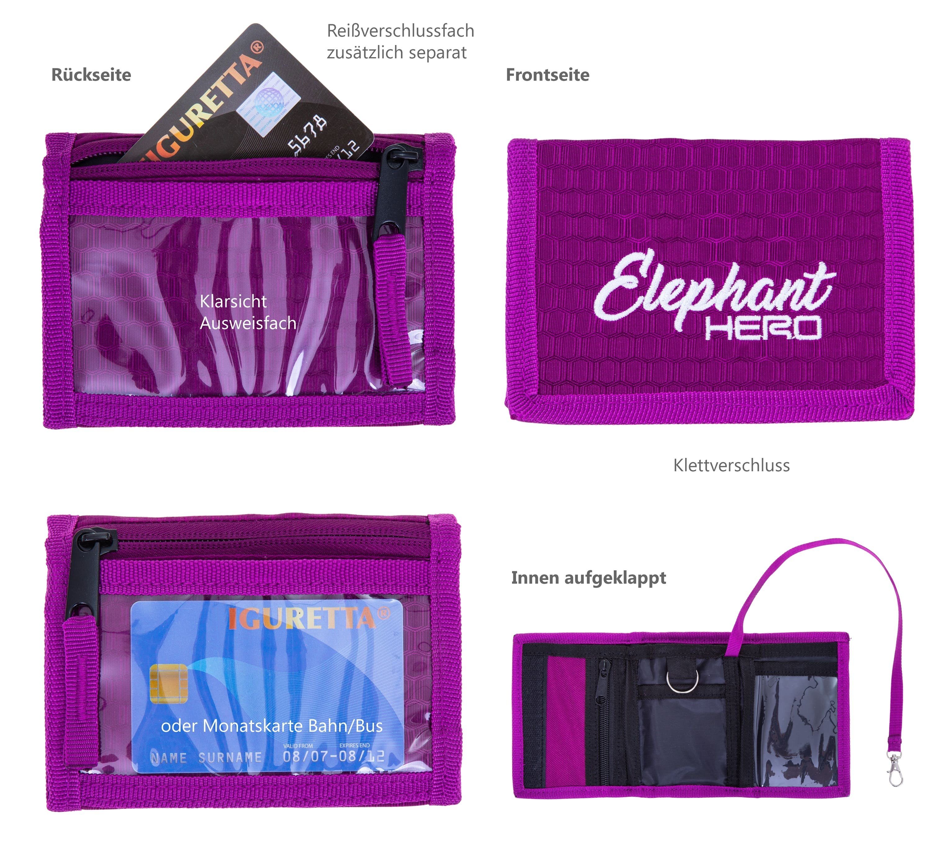 ELEPHANT Geldbörse Mädchen Jungen Hero Signature, Wallet Klettbörse Schülerbörse Schlüsselring Ausweisfach – Bild 4 von 5