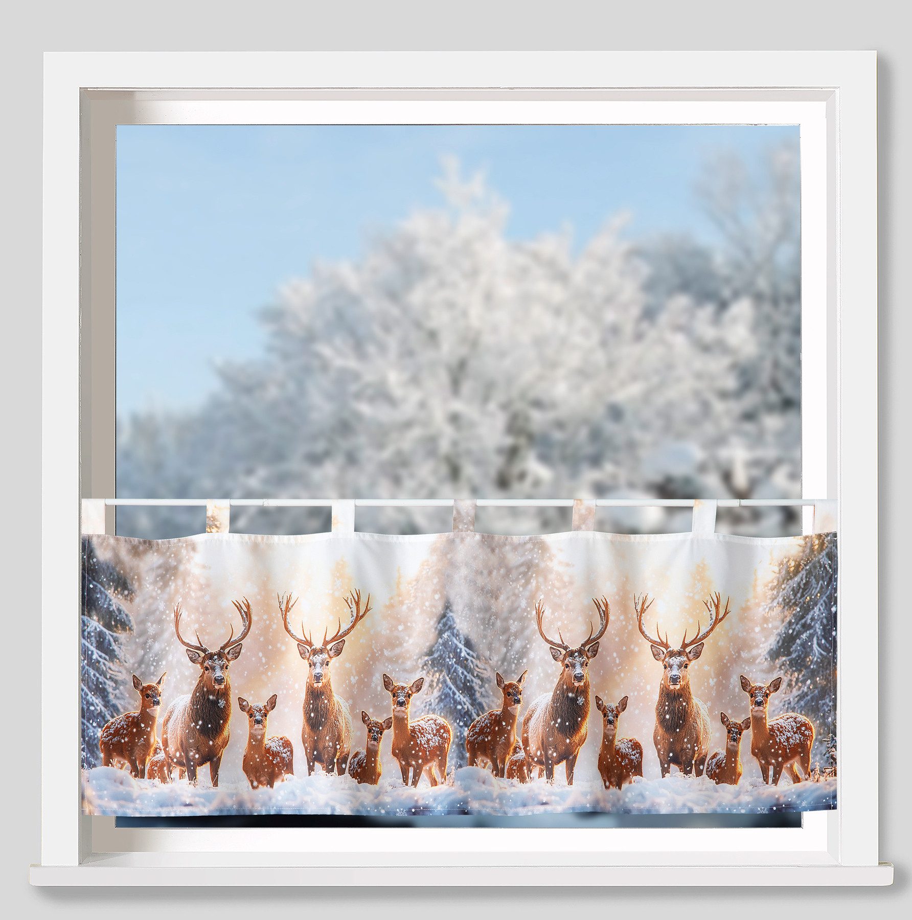 heimtexland Scheibengardine Weihnachten Deko Gardine Bistro günstig online kaufen