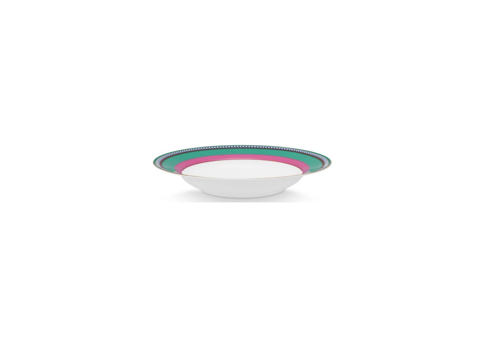 PiP Studio Suppenteller Chique Stripes Suppenteller pink-green 23,5cm, Deep Plate Chique Stripes Pink-Green 23.5cm