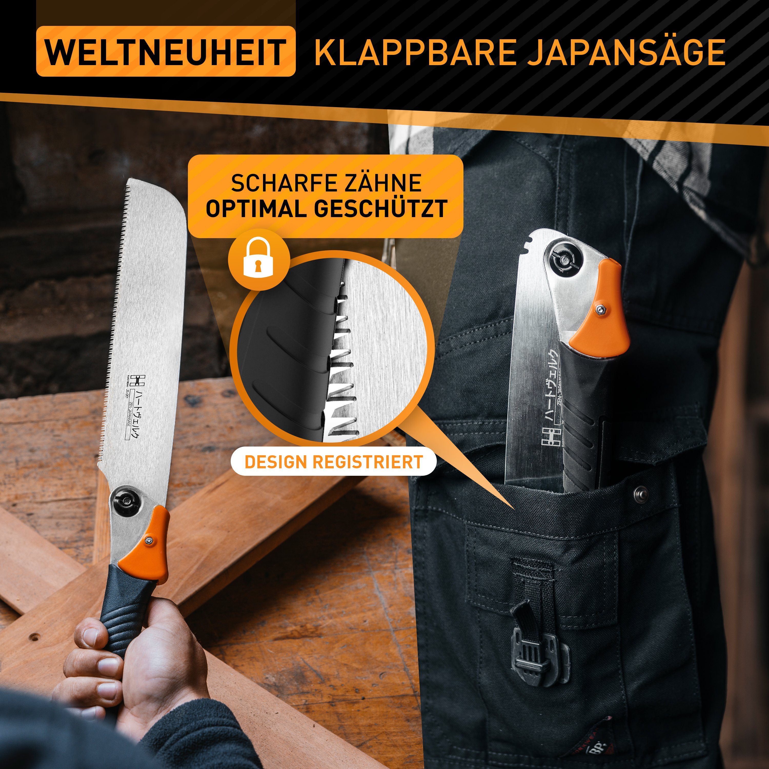 Hardtwerk® Japansäge klappbar Carbonstahl aus mm (Kataba) SK4 240
