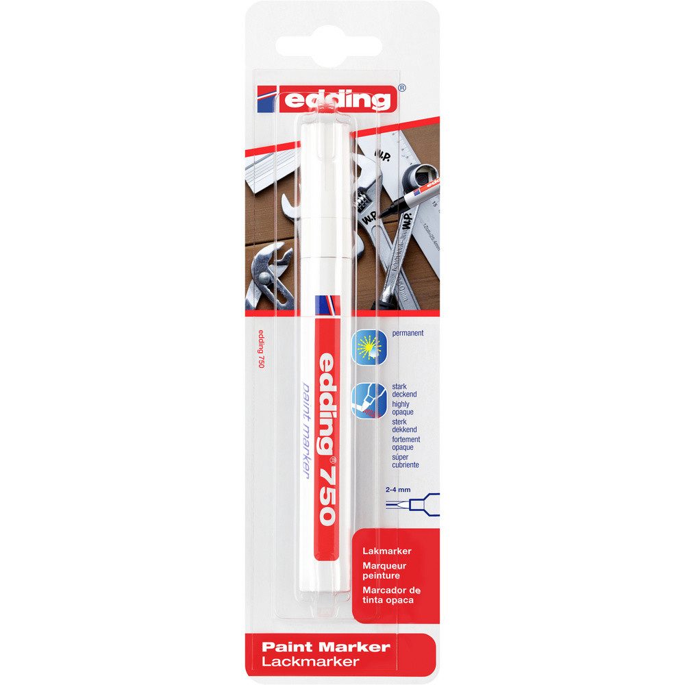 edding Lackmarker Edding 750 Paint Marker 4-750-1-3049 Lackmarker Weiß 2 mm, 4 mm