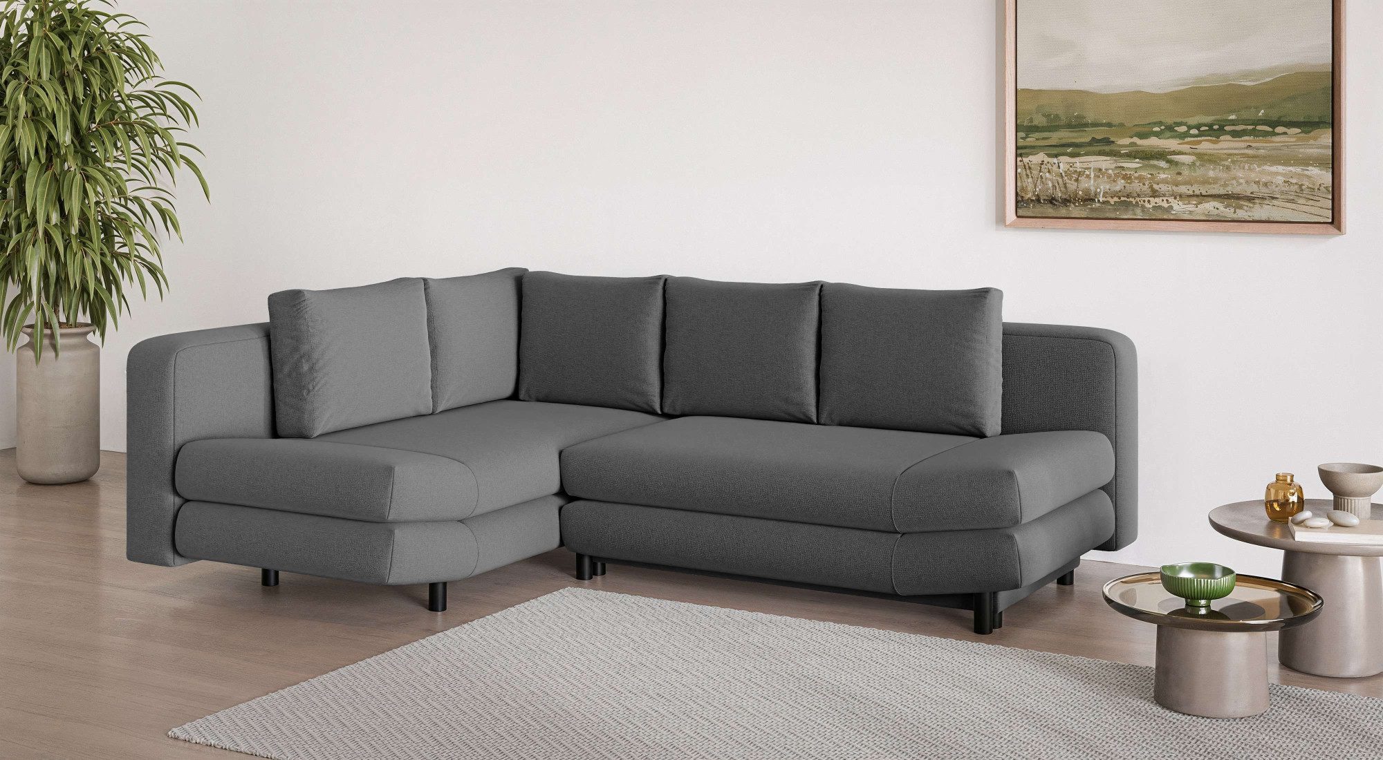 Ecksofa LENNARA Schlafsofa mit Bettkasten, Maße B/T/H: 234/179/85 cm