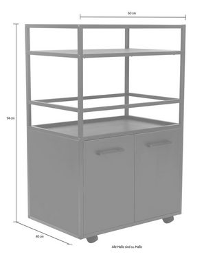 INOSIGN Barschrank Mosaik (1-St) Auf Rollen und mit zwei Einlegeböden