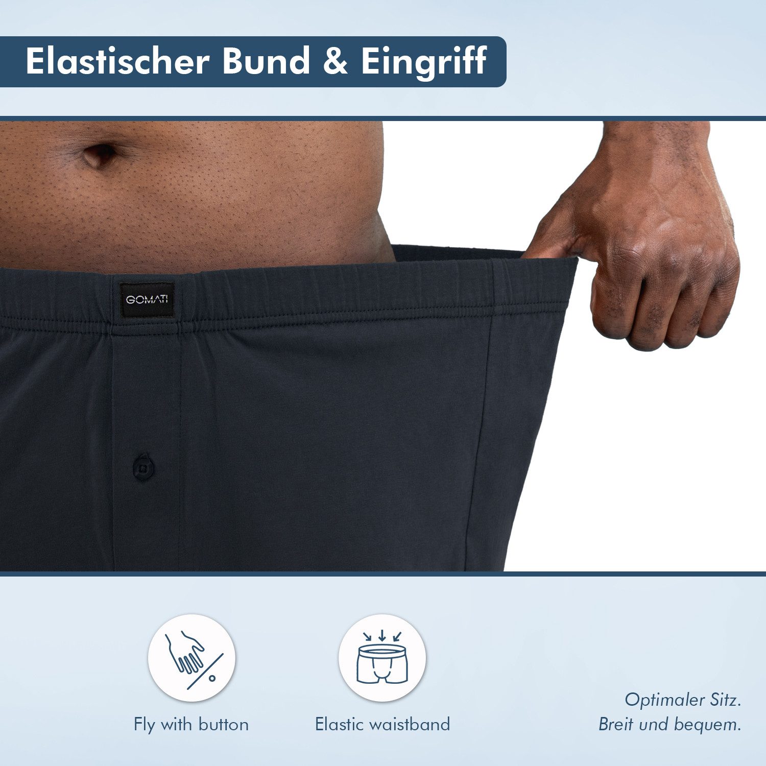 Gomati Boxershorts 6er Pack Herren Jersey Boxershorts Baumwolle – Bild 5 von 5
