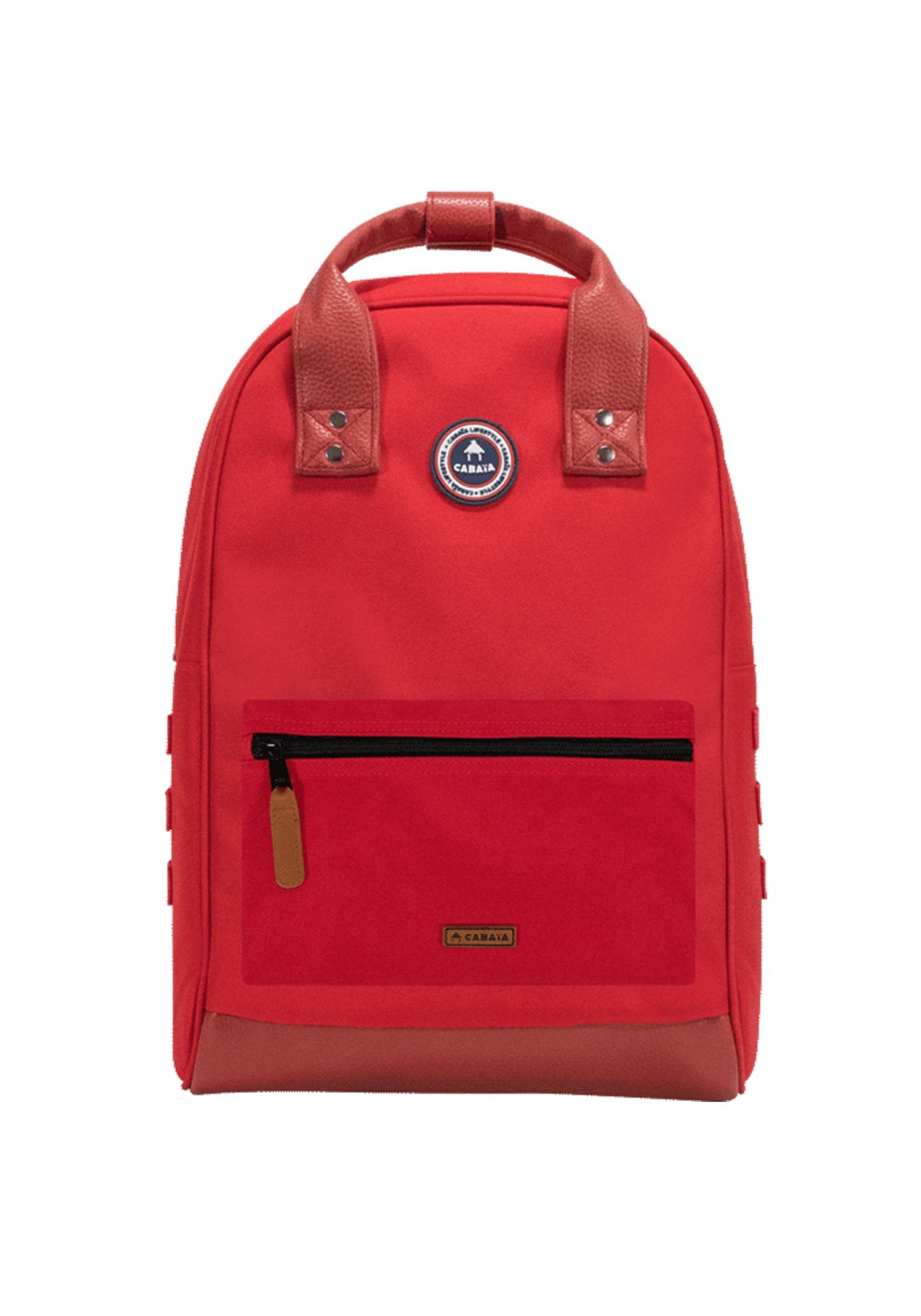 CABAIA mit rot Old Recycled, Tagesrucksack austauschbaren Cityrucksack School Vordertaschen M