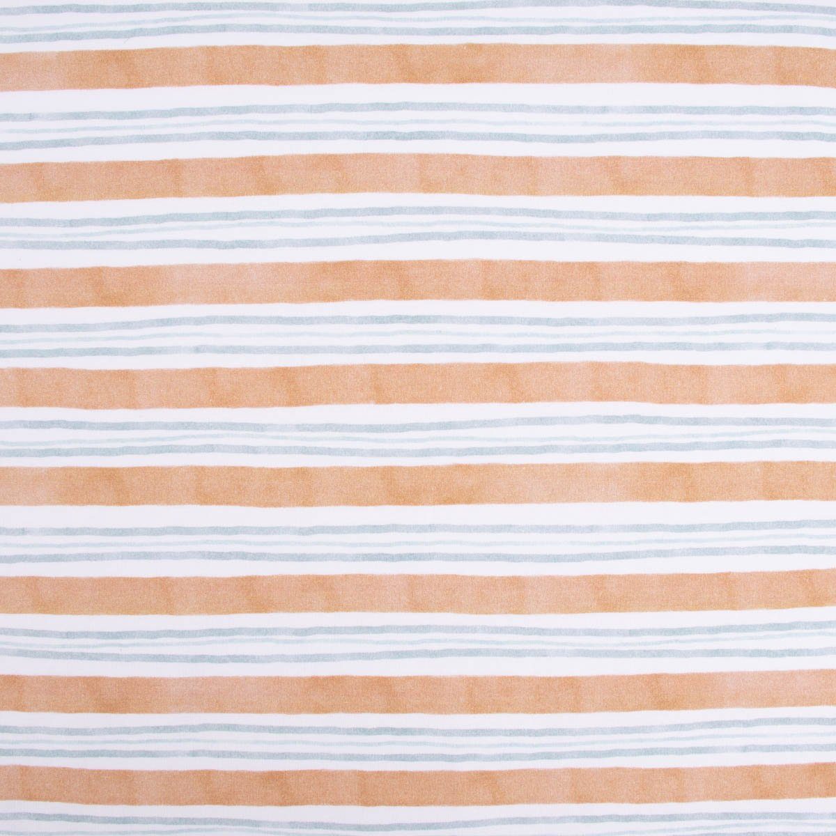 Thumbnail - SCHÖNER LEBEN. Stoff Sweatstoff Digitaldruck STRIPES Streifen weiß braun hellblau 1,45m, allergikergeeignet