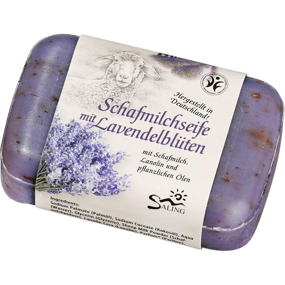 Saling Feste Duschseife Schafmilchseife Lavendel, 100 g