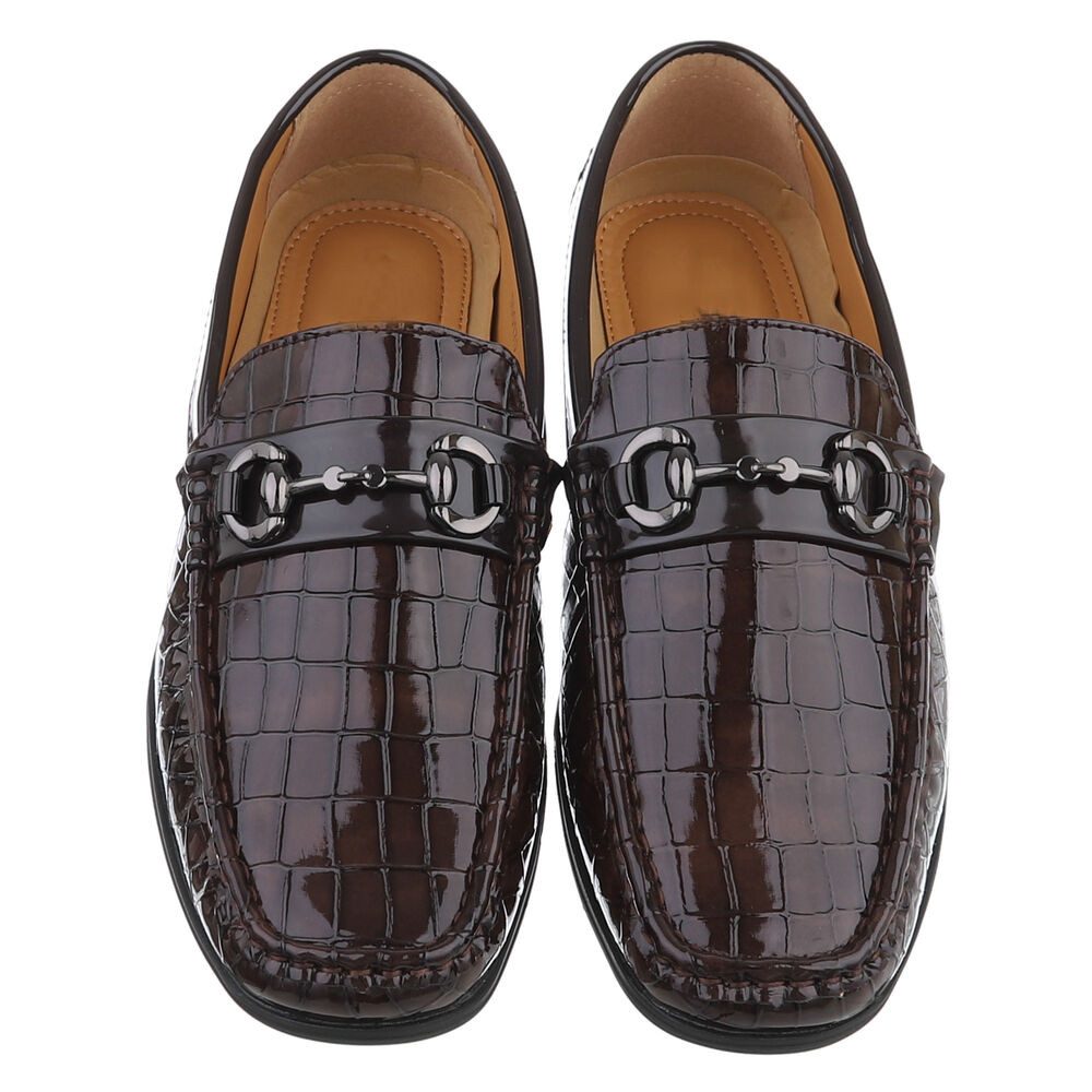 Coolwalk Eleganter Mokassin mit Kroko-Prägung für Herren Slipper (90112454) Flach Slipper in Braun – Bild 4 von 5