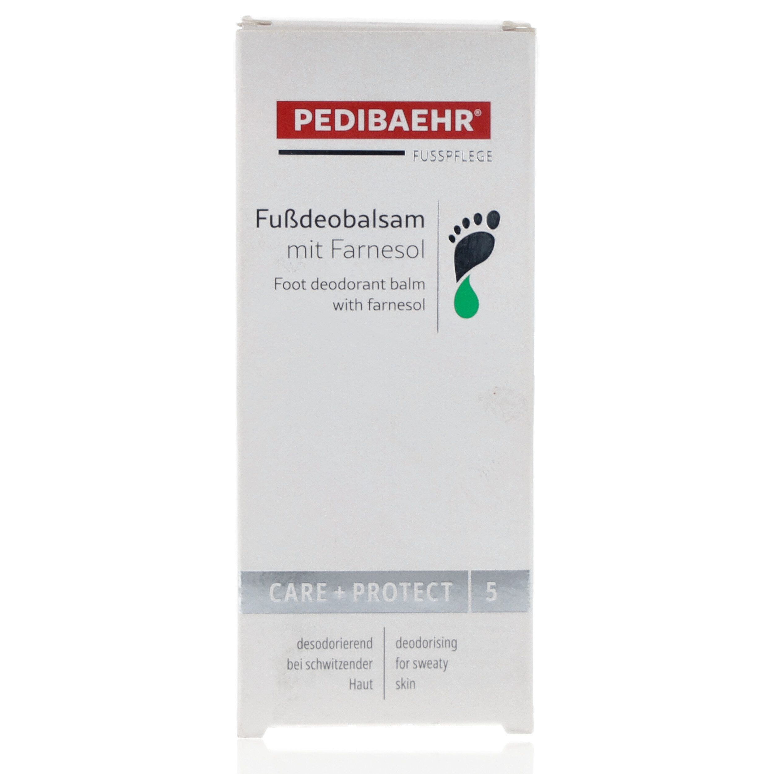 Pedibaehr Fußcreme Pedibaehr Fußdeobalsam mit Farnesol 75ml mit Allantoin & Panthenol, 1-tlg., reduziert zuverlässig übermäßigen Fußschweiß & Fußgeruch
