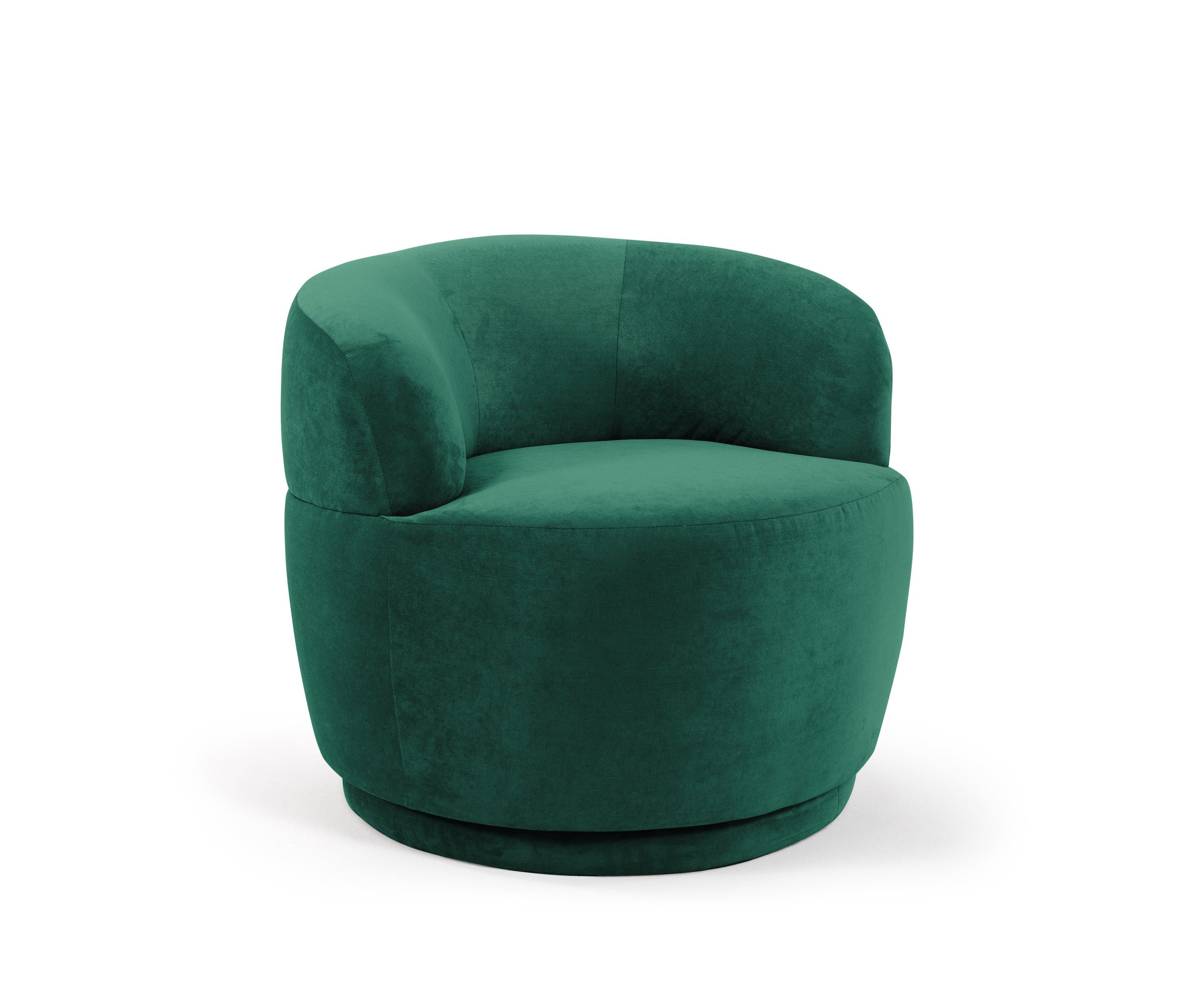 AMARIS Elements Drehsessel Sessel 'Pitt' rund Samt od. Stoff-Bezug Wohnzimmer drehbar 360 Grad, Die perfekte Ergänzung zu unseren Sofas Dunkelgrün