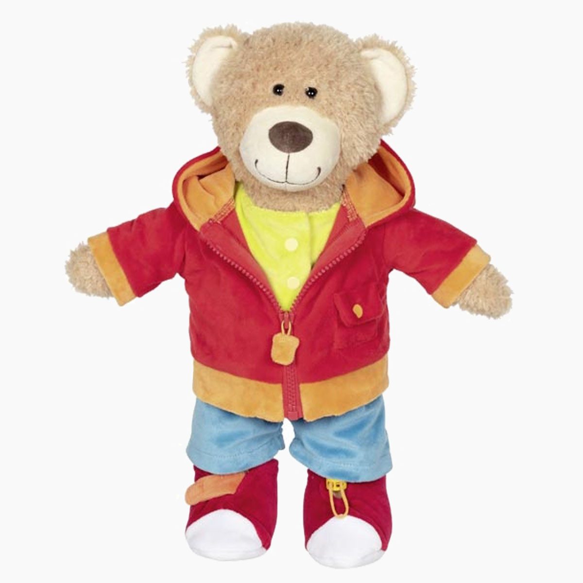 goki Lernspielzeug Anzieh- und Lernbär Brommel (packung, 1-St., set), Ігриrisch die Welt der Verschlüsse entdecken