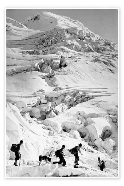 Posterlounge Poster Vintage Ski Collection, Wanderer in den Alpen, Vintage Fotografie