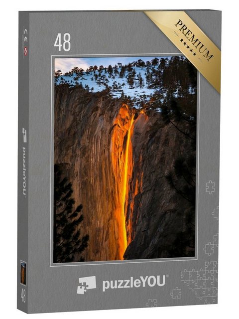 puzzleYOU Puzzle Yosemite Firefall, Kalifornien, USA, 48 Puzzleteile, puzzleYOU-Kollektionen Yosemite, Kalifornien