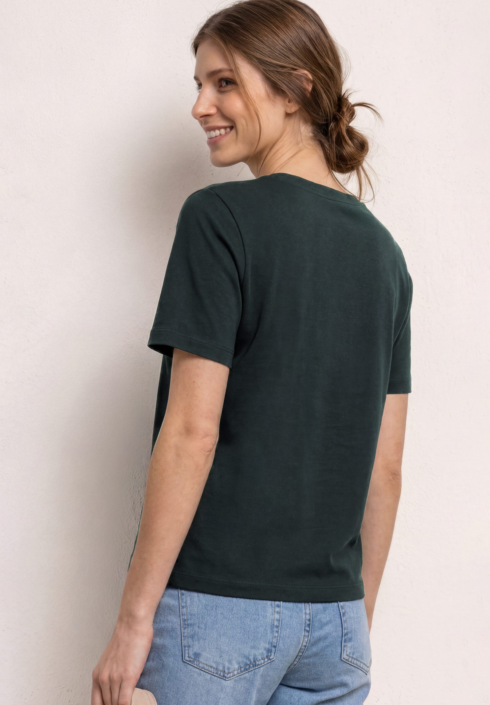 STREET ONE Kurzarmshirt Sommershirt mit Rundhals und Printdetail