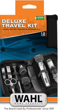 Wahl Multifunktionstrimmer Travel Kit Deluxe, 12-teiliges Reiseset mit Lithium-Batterietrimmer